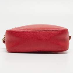 Pre Owned Furla Red Leather Lilli Camera Crossbody Bag
