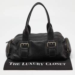 مملوكة مسبقًا Furla Black Leather Buckle Satchel