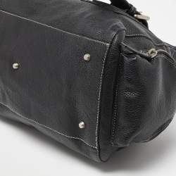 مملوكة مسبقًا Furla Black Leather Buckle Satchel