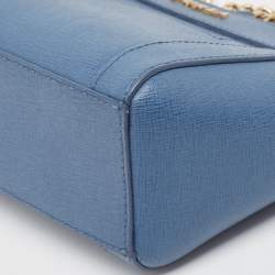 Furla Blue Leather Mini Ginevra Crossbody Bag