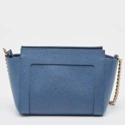 Furla Blue Leather Mini Ginevra Crossbody Bag