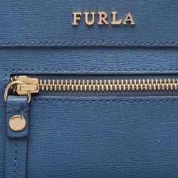 Furla Blue Leather Mini Ginevra Crossbody Bag