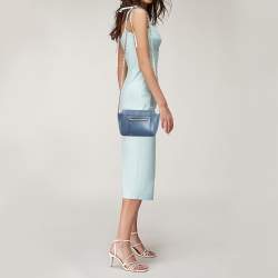 Furla Blue Leather Mini Ginevra Crossbody Bag
