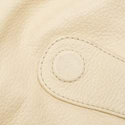 Furla Cream Leather Buckle Flap Hobo