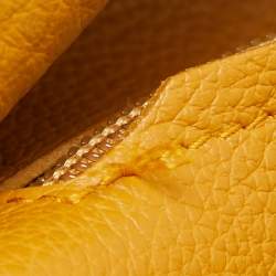 Pre Owned Furla Mustard Leather Medium Capriccio Top Handle Bag