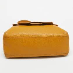 Pre Owned Furla Mustard Leather Medium Capriccio Top Handle Bag