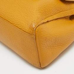Pre Owned Furla Mustard Leather Medium Capriccio Top Handle Bag