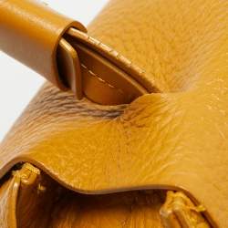 Pre Owned Furla Mustard Leather Medium Capriccio Top Handle Bag