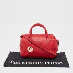 Furla Red Leather Arianna Satchel