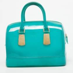 Furla Green Rubber Candy Satchel