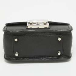 Pre Owned Furla Black/Silver Leather Metropolis Shoulder Bag