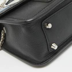 Pre Owned Furla Black/Silver Leather Metropolis Shoulder Bag