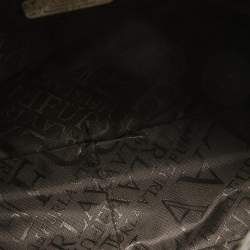 Pre Owned Furla Dark Brown Ostrich Leather Greta Bag