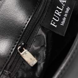 Pre Owned Furla Black/Cream Leather Bag