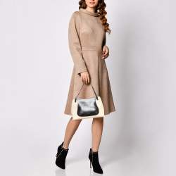 Pre Owned Furla Black/Cream Leather Bag