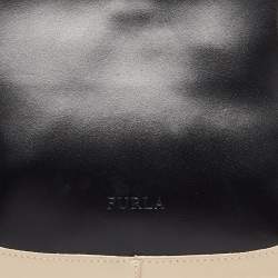 Pre Owned Furla Black/Cream Leather Bag