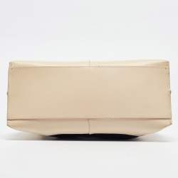 Pre Owned Furla Black/Cream Leather Bag