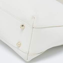 Pre Owned Furla White Leather Medium Agata Satchel