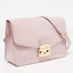 Pre Owned Furla Pink Leather Metropolis Shoulder Bag