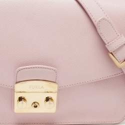 Pre Owned Furla Pink Leather Metropolis Shoulder Bag