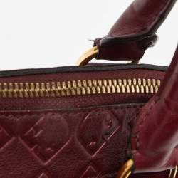 Pre Owned Furla Burgundy Leather Dome Satchel