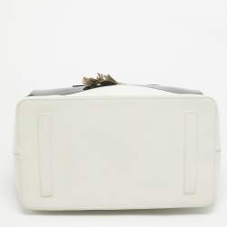 Pre Owned Furla Black/White Leather and Rubber Candy Flap Satchel