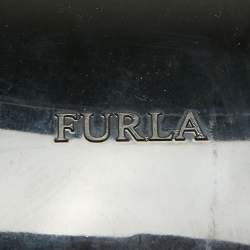 Pre Owned Furla Black/White Leather and Rubber Candy Flap Satchel