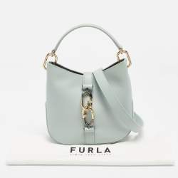 Pre Owned Furla Mint Green Leather Sirena Hobo