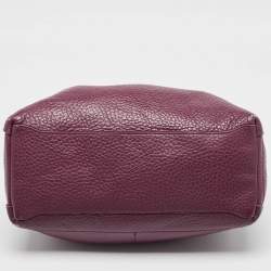 Furla Burgundy Pebbled Leather Medium Capriccio Hobo