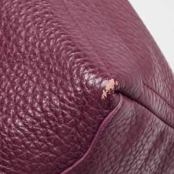 Furla Burgundy Pebbled Leather Medium Capriccio Hobo