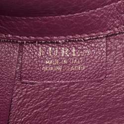 Furla Burgundy Pebbled Leather Medium Capriccio Hobo