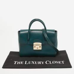 Furla Green Leather Small Metropolis Tote
