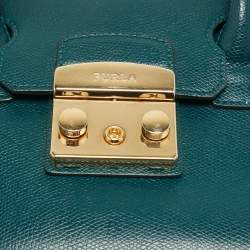 Furla Green Leather Small Metropolis Tote