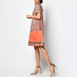 Furla Multicolor Leather and Suede Flap Shoulder Bag