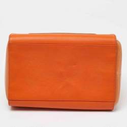 Furla Orange/Brown Rubber and Snakeskin Embossed Leather Candy Satchel