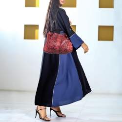 Furla Red/Brown Python Embossed and Leather Hobo