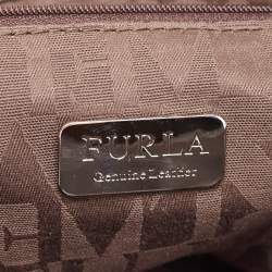 Furla Red/Brown Python Embossed and Leather Hobo