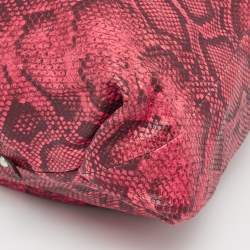 Furla Red/Brown Python Embossed and Leather Hobo
