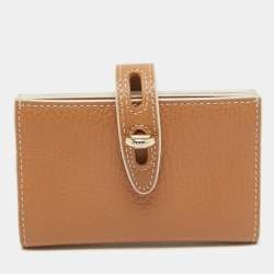 Furla Light Brown Leather Flap Compact Wallet