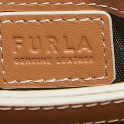 Furla Light Brown Leather Flap Compact Wallet