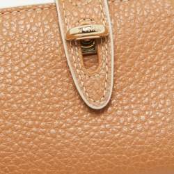 Furla Light Brown Leather Flap Compact Wallet