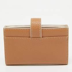 Furla Light Brown Leather Flap Compact Wallet