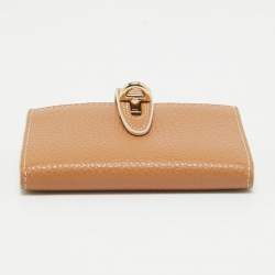 Furla Light Brown Leather Flap Compact Wallet