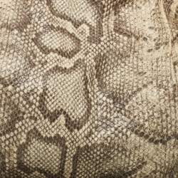 Furla Light Green/Black Python Embossed Leather Hobo