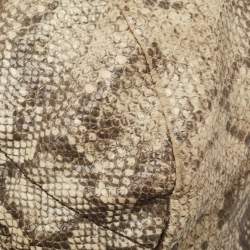 Furla Light Green/Black Python Embossed Leather Hobo
