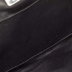 Furla Grey/Silver Snakeskin Embossed Leather Bow Clutch