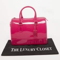 Pre Owned Furla Fuchsia Rubber Candy Satchel