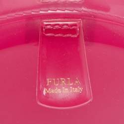 Pre Owned Furla Fuchsia Rubber Candy Satchel
