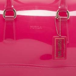 Pre Owned Furla Fuchsia Rubber Candy Satchel