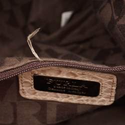 Furla Cream Croc Embossed Leather Tote